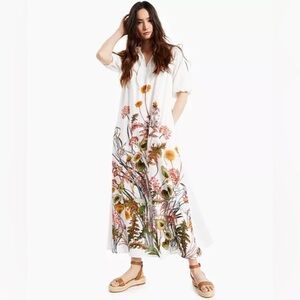 INC INTERNATIONAL Bella Botanical Cotton Printed Puff Maxi Dress small NWT
